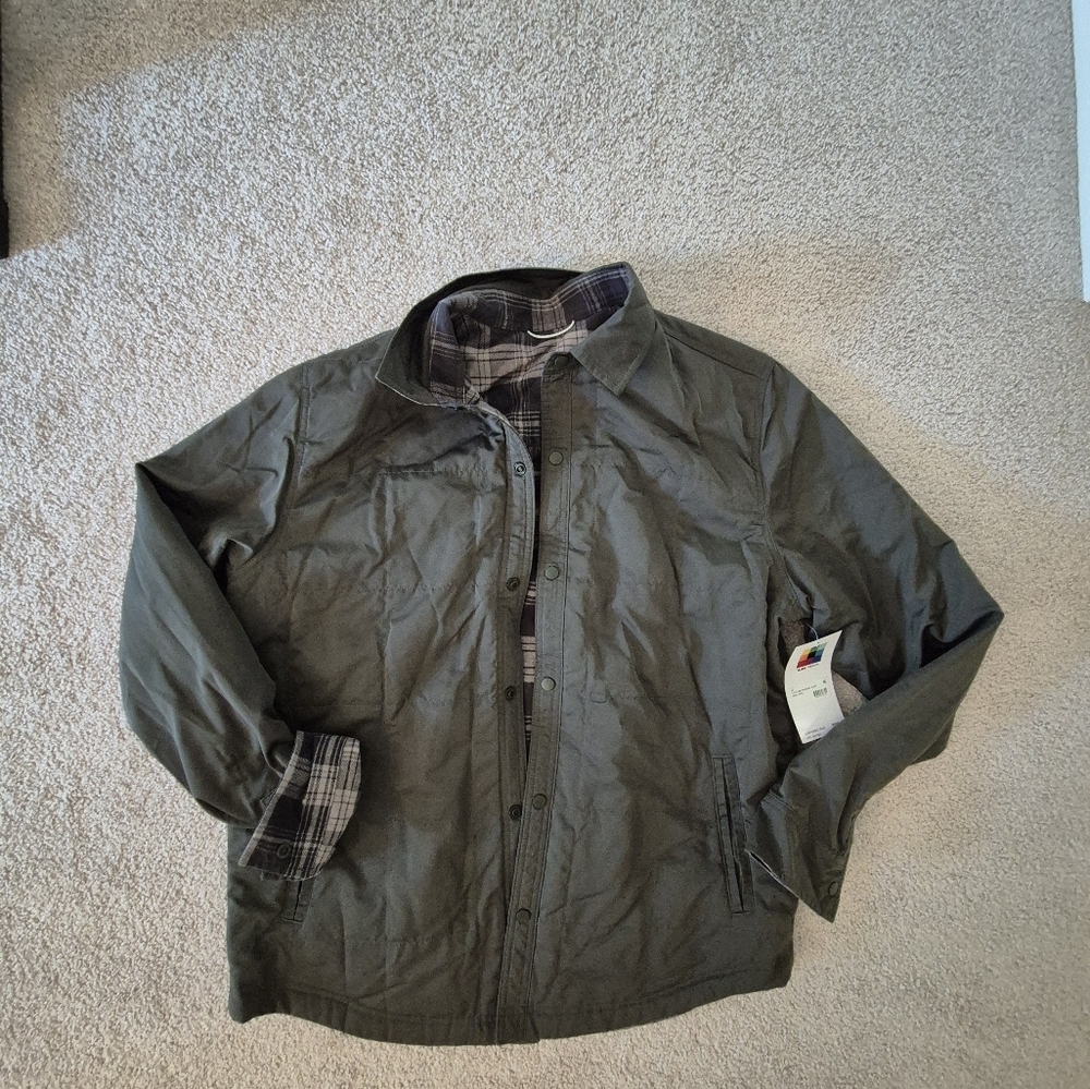 Green Plaid-Lined Reversible Jacket